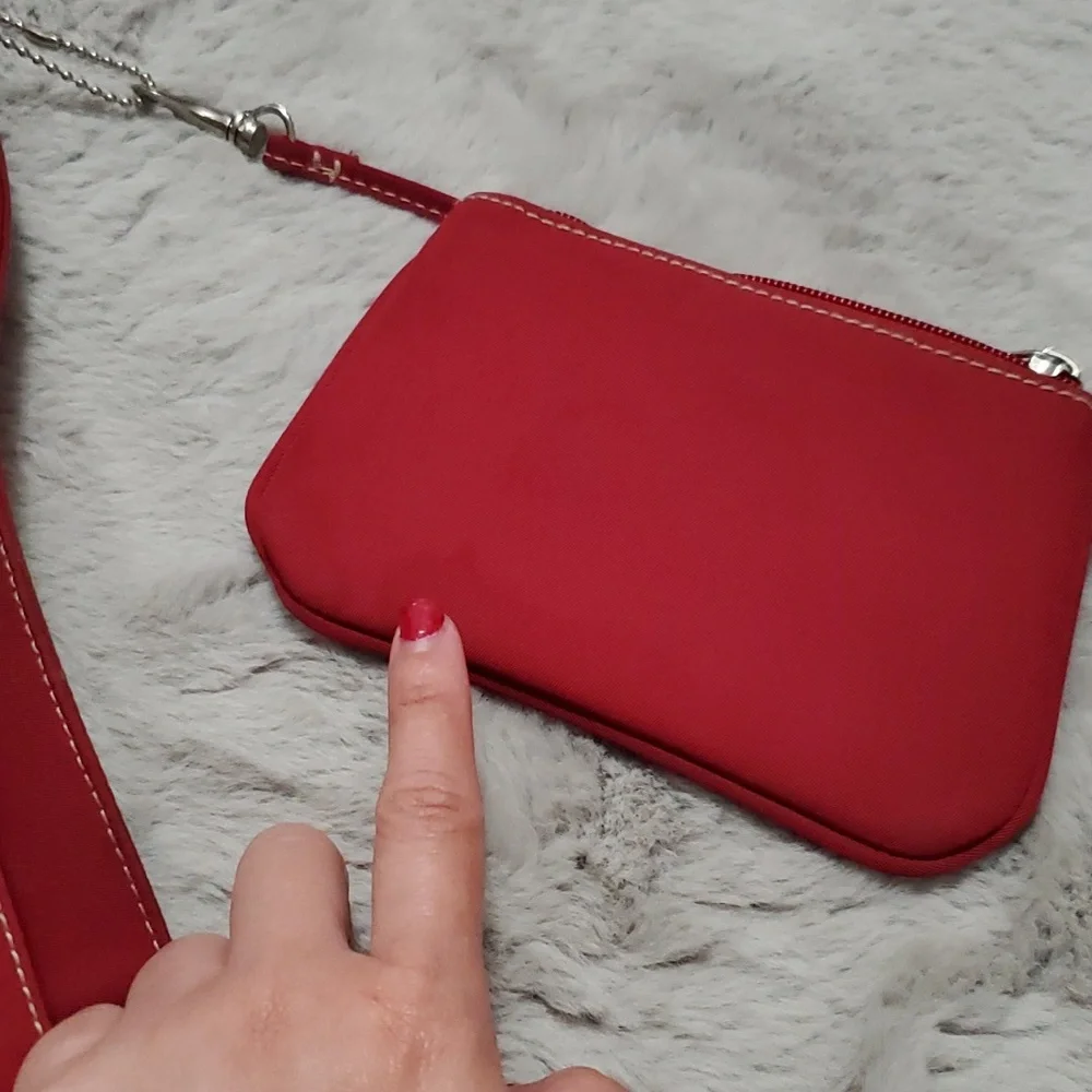 Covington Red nylon shoulder bag with coin purse